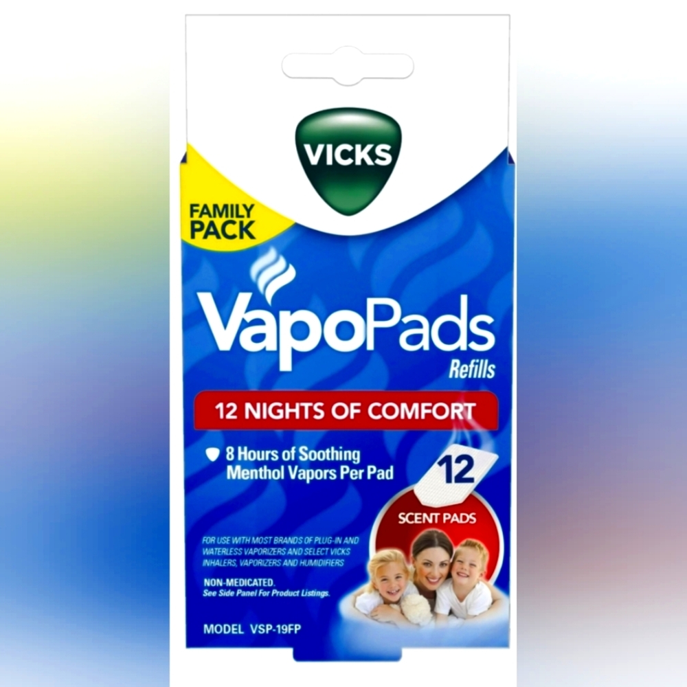 Vicks VapoPads Menthol Vapors Scent Pad Replacements, 12 Pack Model VSP-19FP